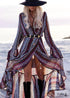 Vestido largo bohemio folk con estampado floral Ada